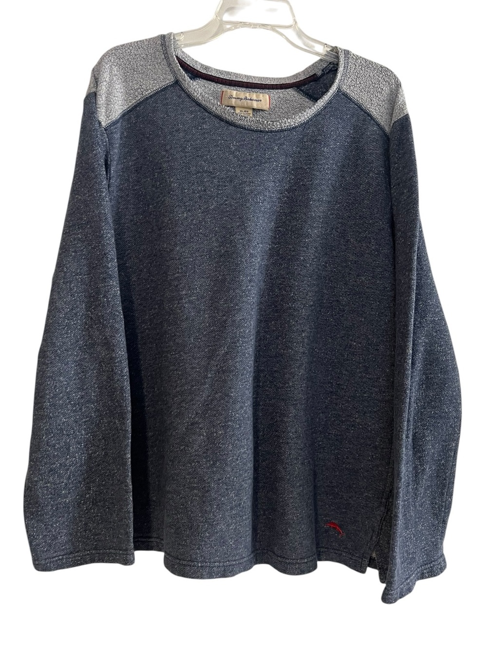 Tommy Bahama Long Sleeve Raglan Pullover XL Blue Gray Heather